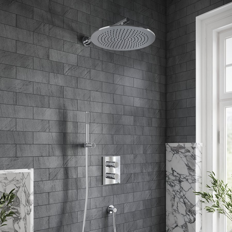 Villeroy & Boch Universal Taps & Fittings Concealed Thermostat With Two Function Volume Control,For Shower, Angular, Chrome TVD00065300061