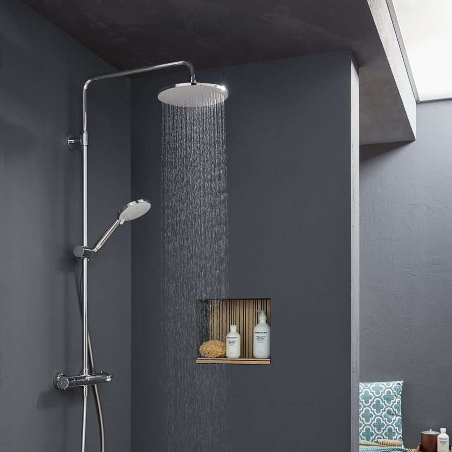 Villeroy & Boch Universal Showers Shower System With Three Features, For Wall-Mounted, Chrome TVS00001200061