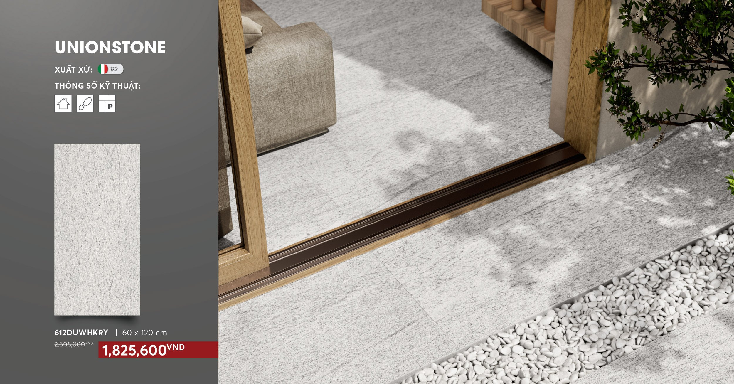 Mang vẻ đẹp mạnh mẽ và chân thực của đá tự nhiên, bộ sưu tập Union Stone mang đến giải pháp hoàn thiện không gian theo phong cách hiện đại, tinh giản nhưng vẫn đầy tính thẩm mỹ.
