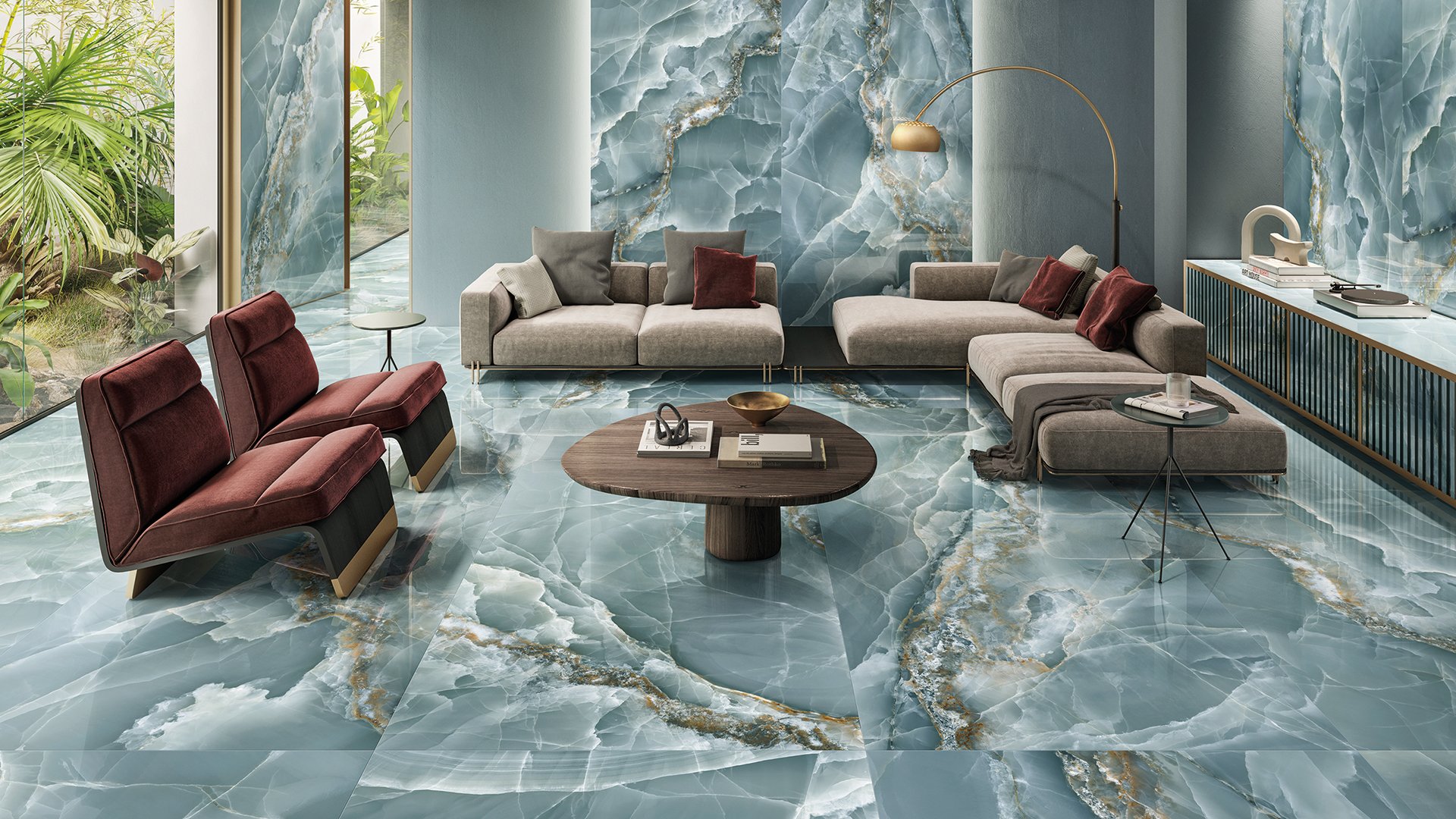 Large-format tiles offer extensive application potential, including flooring, wall cladding, and bespoke interior furnishings.