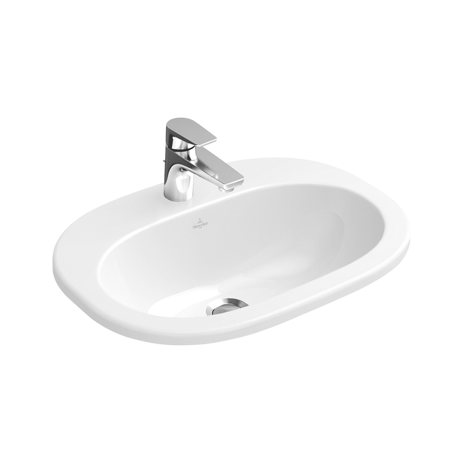 Villeroy & Boch O.novo Built-in washbasin, 560 x 405 x 200 mm, with overflow, White Alpin 41615601