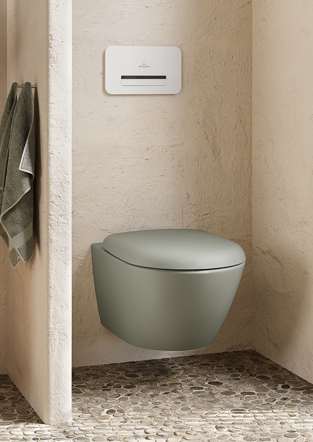 Villeroy & Boch Antao Toilet seat and cover, with automatic lowering mechanism (SoftClosing), with removable seat (QuickRelease), Morning Green 8M67S1R8