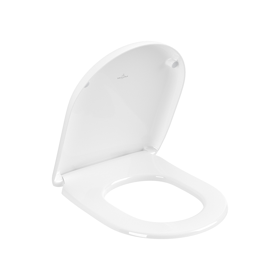 Villeroy & Boch Antao Toilet seat and cover, with automatic lowering mechanism (SoftClosing), with removable seat (QuickRelease), White Alpin CeramicPlus 8M67S1R1