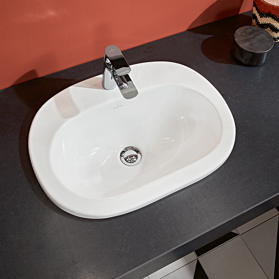 Villeroy & Boch O.novo Built-in washbasin, 560 x 405 x 200 mm, with overflow, White Alpin 41615601
