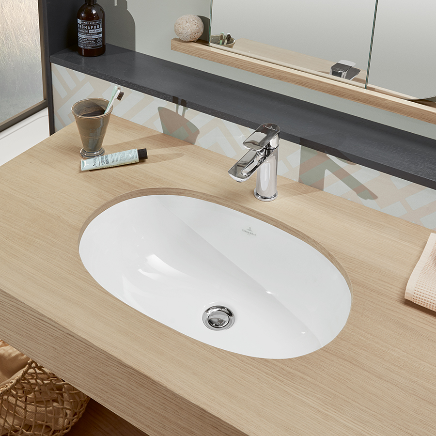 Villeroy & Boch O.novo Undercounter washbasin, 600 x 350 x 208 mm, with overflow, White Alpin 41626001