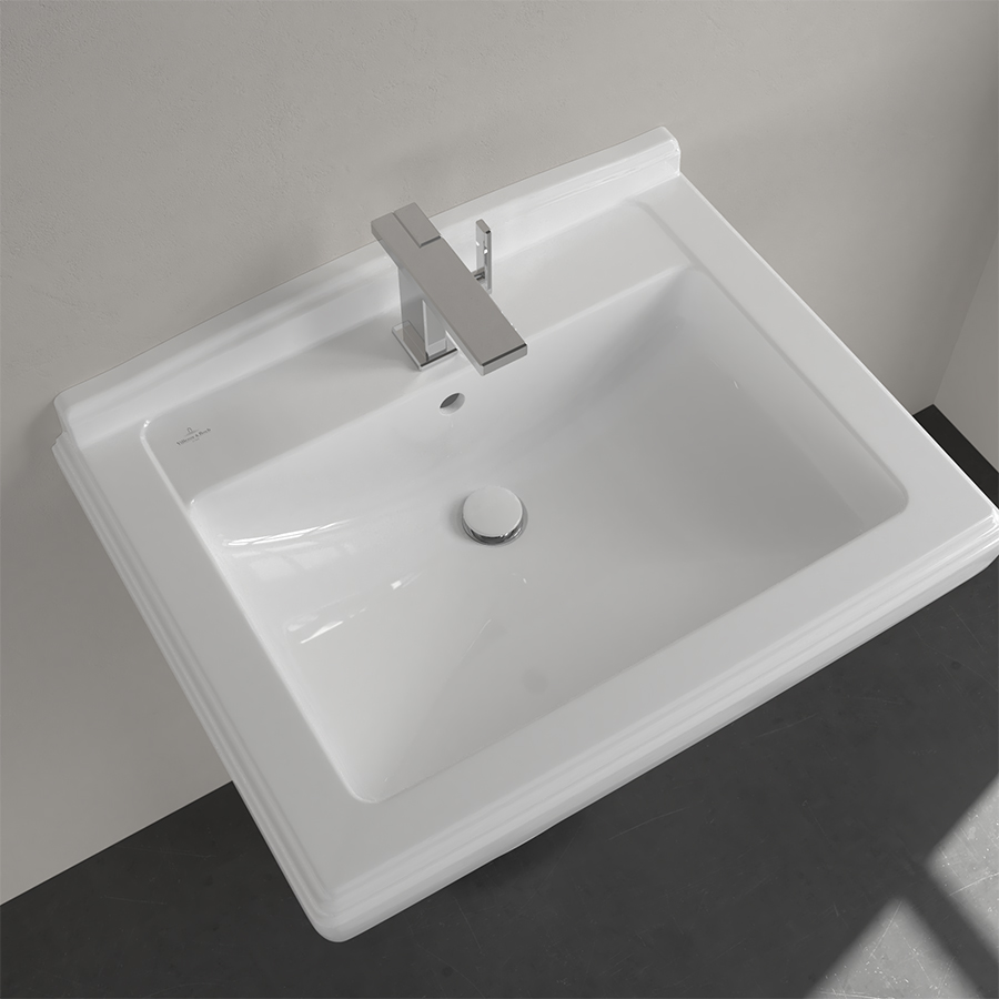 Villeroy & Boch Hommage Washbasin, 750 x 580 x 200 mm, with overflow, White Alpin CeramicPlus 710175R1