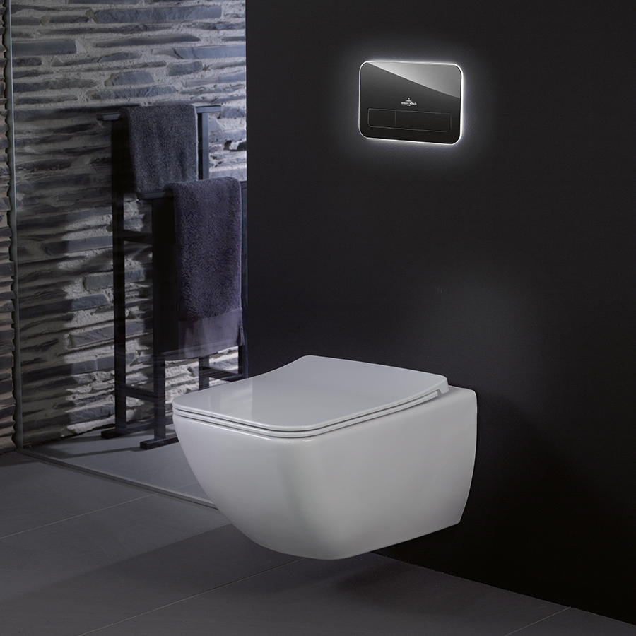 Villeroy & Boch Venticello Toilet seat and cover SlimSeat LINE (Sandwich), with automatic lowering mechanism (SoftClosing), with removable seat (QuickRelease), White Alpin 9M80S101