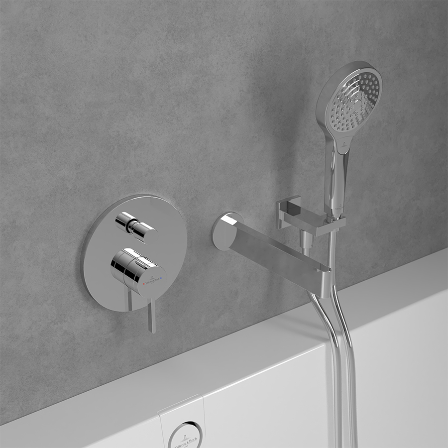 Mặt nạ điều khiển sen tắm hai chức năng gắn tường Villeroy & Boch Dawn TVS10635311061