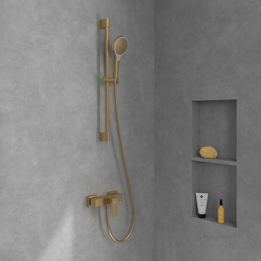 Villeroy & Boch Embrace PLUS Shower set with three features, for wall-mounted, Brushed Gold TVS1086000376