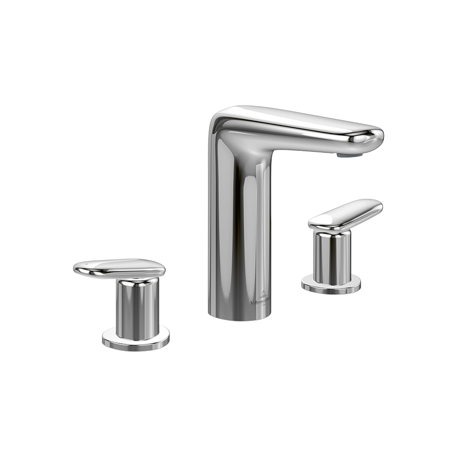 Vòi chậu rửa ba lỗ thân thấp gắn bàn Villeroy & Boch Antao TVW11100100061