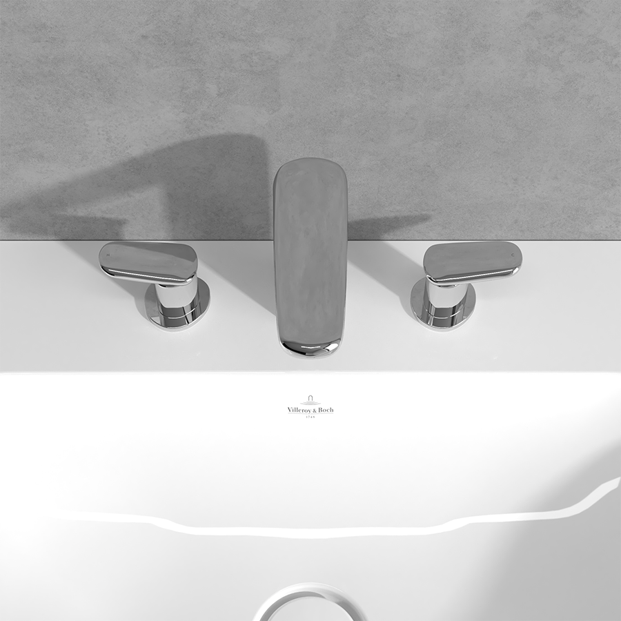 Vòi chậu rửa ba lỗ thân thấp gắn bàn Villeroy & Boch Antao TVW11100100061