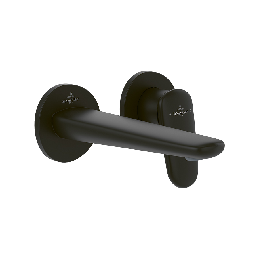 Villeroy & Boch Antao Two-hole single-lever basin mixer, Without waste, Matt Black TVW111002000K5
