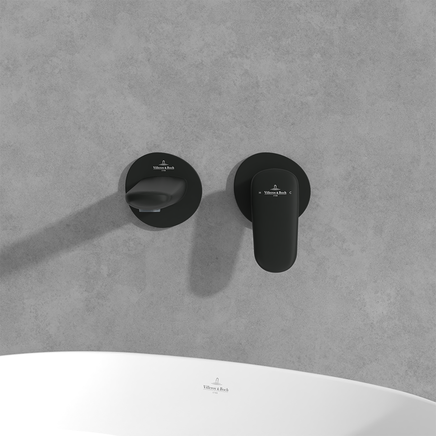 Villeroy & Boch Antao Two-hole single-lever basin mixer, Without waste, Matt Black TVW111002000K5
